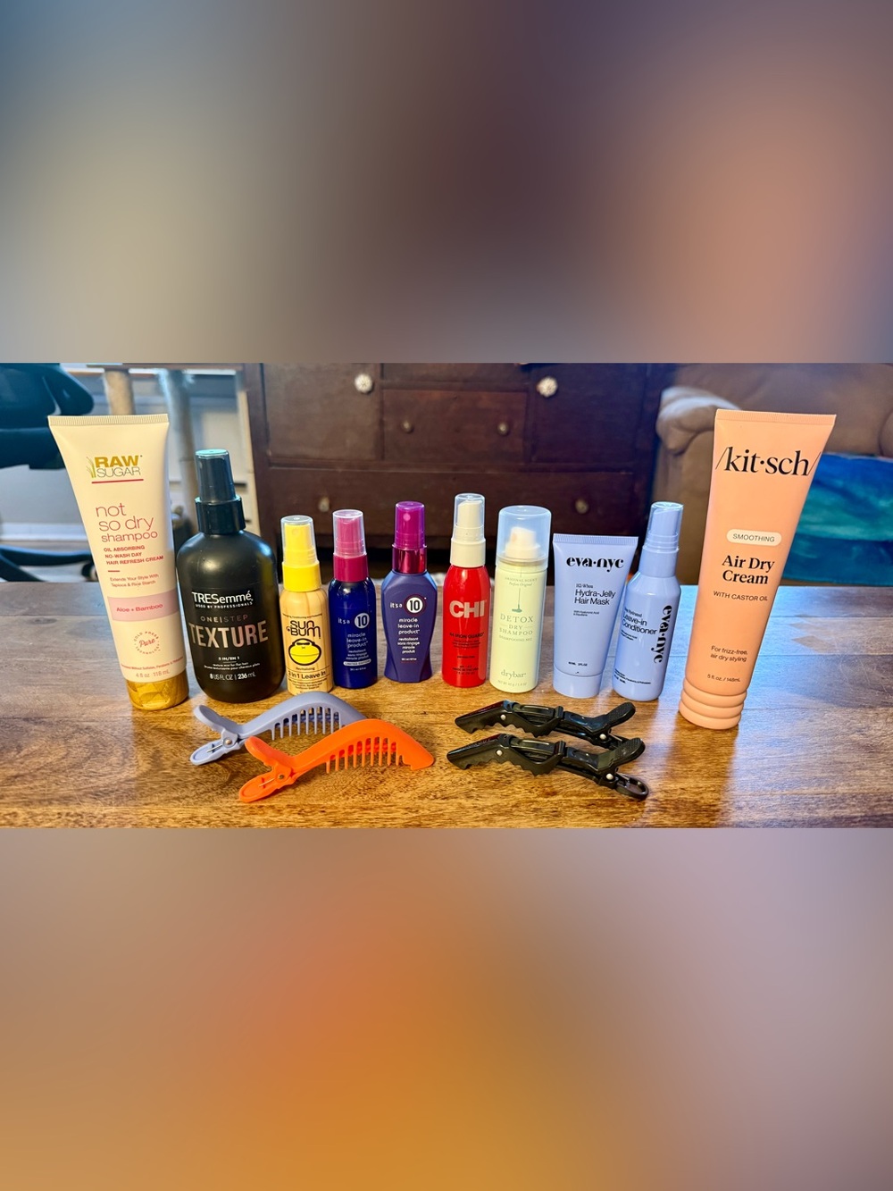 New Lot of 10 Hair Products & 4 Styling Clips, Full & Travel Sizes SEE PICS/DESC